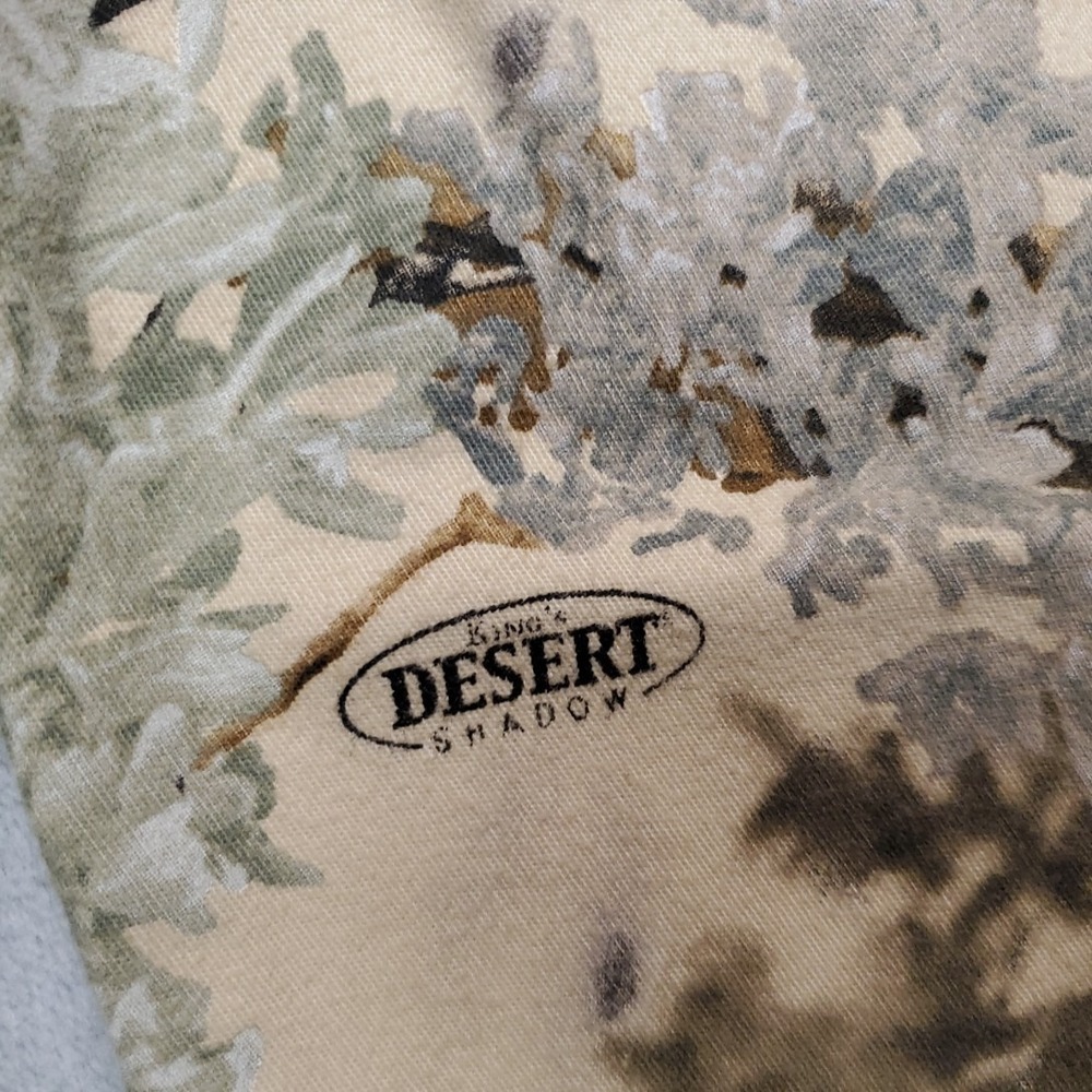 Kings Camo Pants Mens 38x29 Green Brown Desert Shadow Cargo Adjustable Waist VTG - Picture 4 of 9